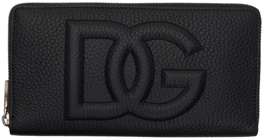 Shop Dolce & Gabbana Black 'dg' Logo Wallet In Nero