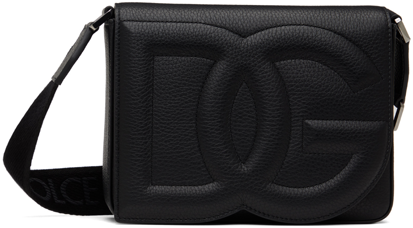 Shop Dolce & Gabbana Black Medium 'dg' Logo Crossbody Bag In Nero