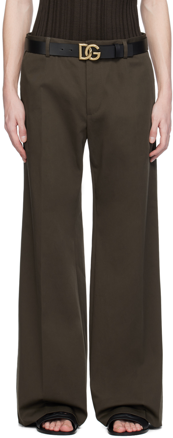Shop Dolce & Gabbana Brown Tailored Trousers In Marrone