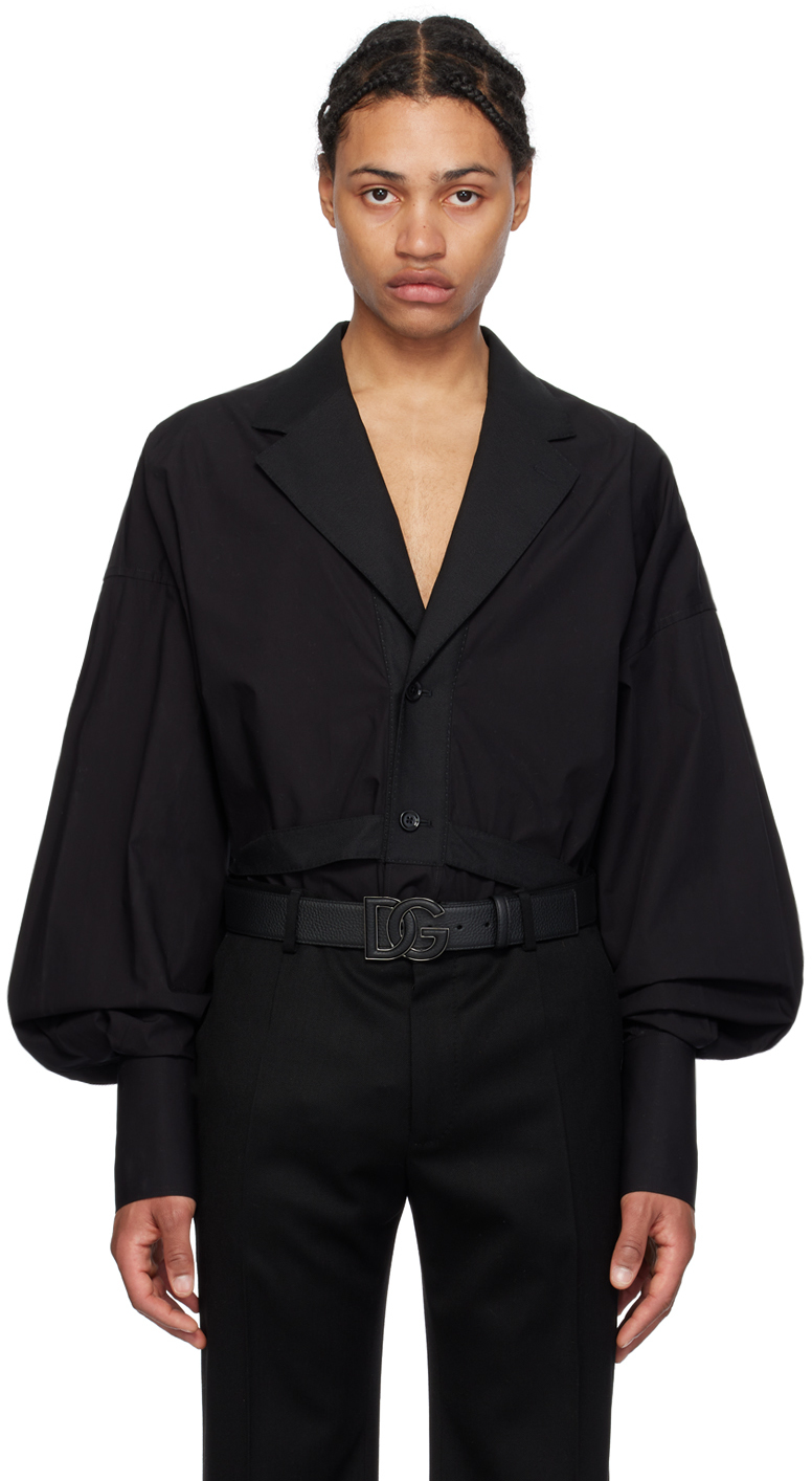 Shop Dolce & Gabbana Black Belted Shirt In Nero