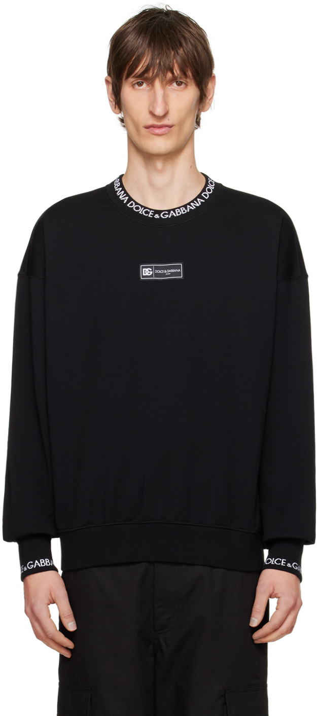 Dolce & Gabbana Black Crewneck Sweater In Nero