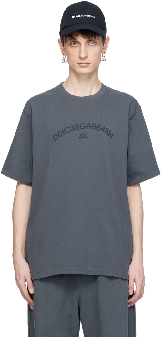 Shop Dolce & Gabbana Gray Print T-shirt In Grigio
