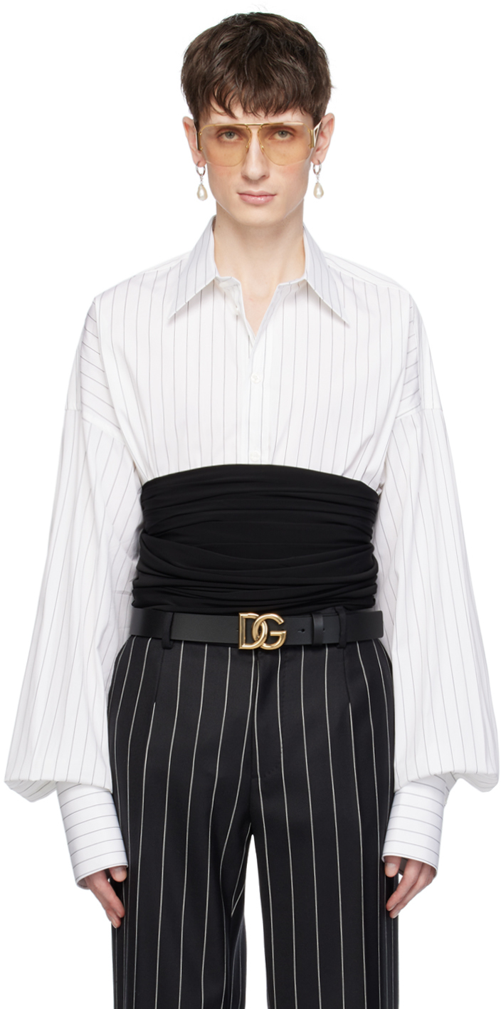 Shop Dolce & Gabbana Black Girdle Belt In Nero