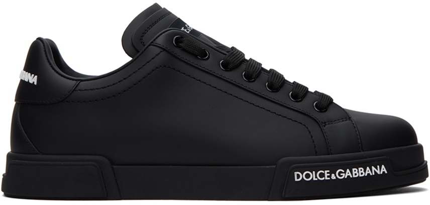 Dolce & Gabbana Black Hardware Sneakers In 8b956 Nero/nero