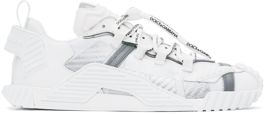 Dolce & Gabbana White Mixed-Material NS1 Sneakers
