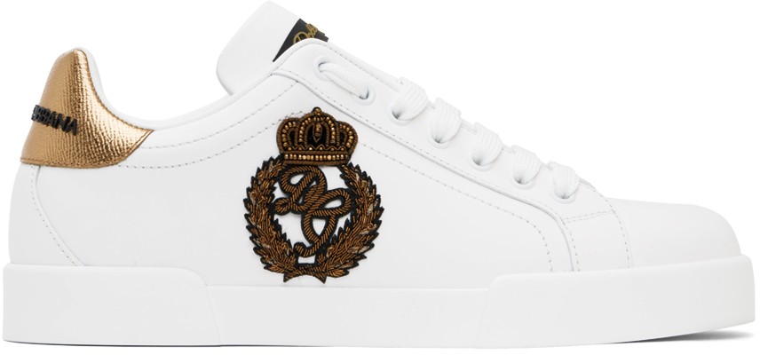 Dolceandgabbana White Calfskin Nappa Portofino Sneakers Ssense 2978