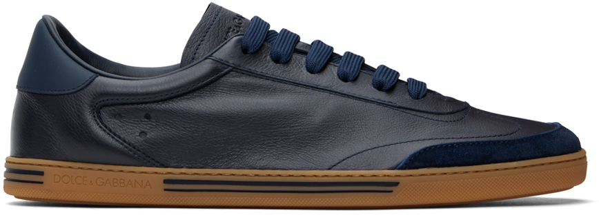 Shop Dolce & Gabbana Navy Saint Tropez Sneakers In 8s761 Blu Navy/blu