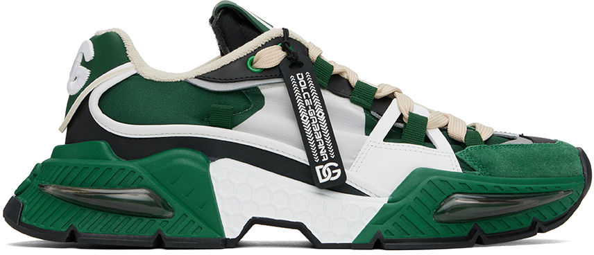Shop Dolce & Gabbana Green Airmaster Sneakers In 8b612 Verde/nero