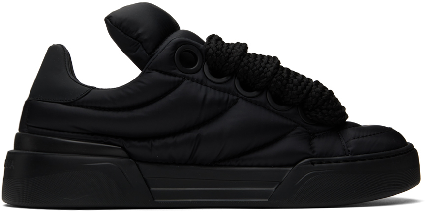 Dolce&Gabbana: Black New Roma Sneakers | SSENSE