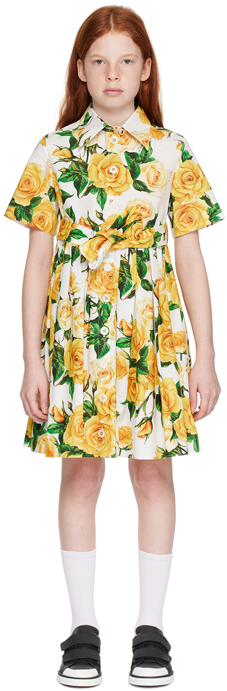 Dolce & Gabbana Kids Yellow Floral Dress