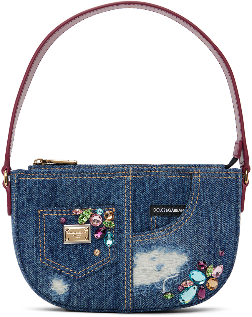 Dolce & Gabbana Kids Blue 'Borsa A Mano' Denim Shoulder Bag