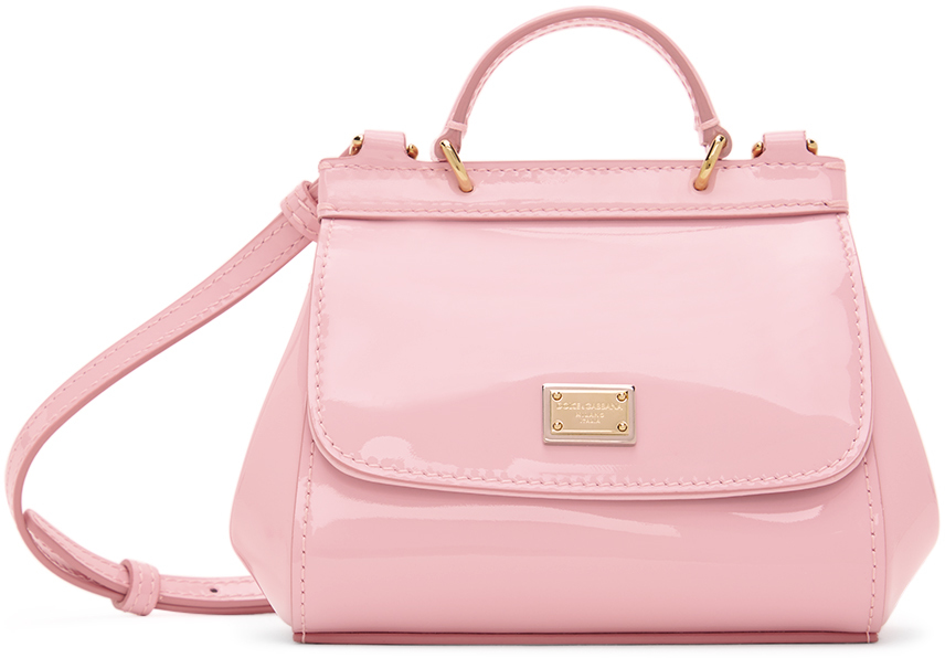 Dolce & Gabbana Kids Pink Patent Leather Mini Sicily Bag