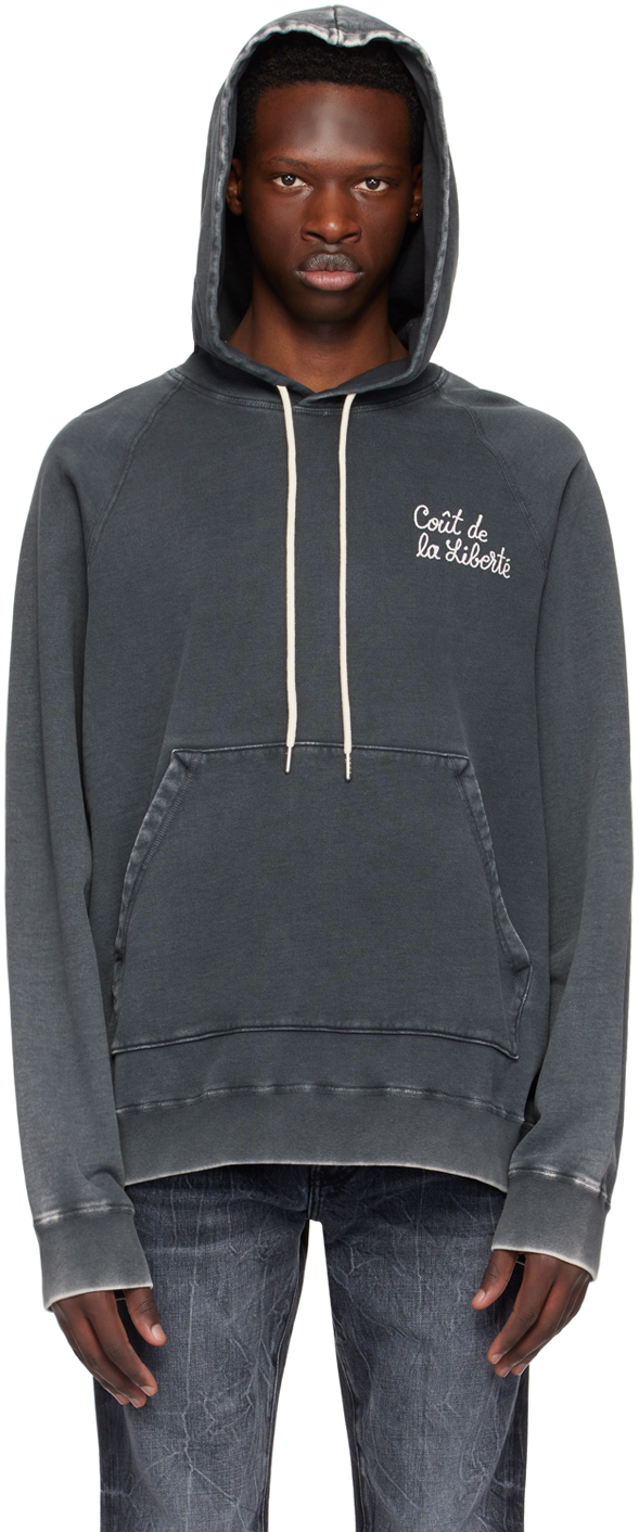 スウェット・トレーナー COUT DE LA LIBERTE Diddy French Terry Pullover Hoodie Vintag Black Diddy Hoodie by COÛT DE LA LIBERTÉ on Sale