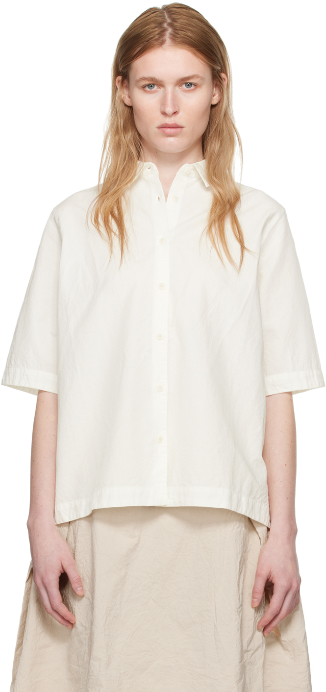 Shop Casey Casey Off-white Atolless Shirt In Off White