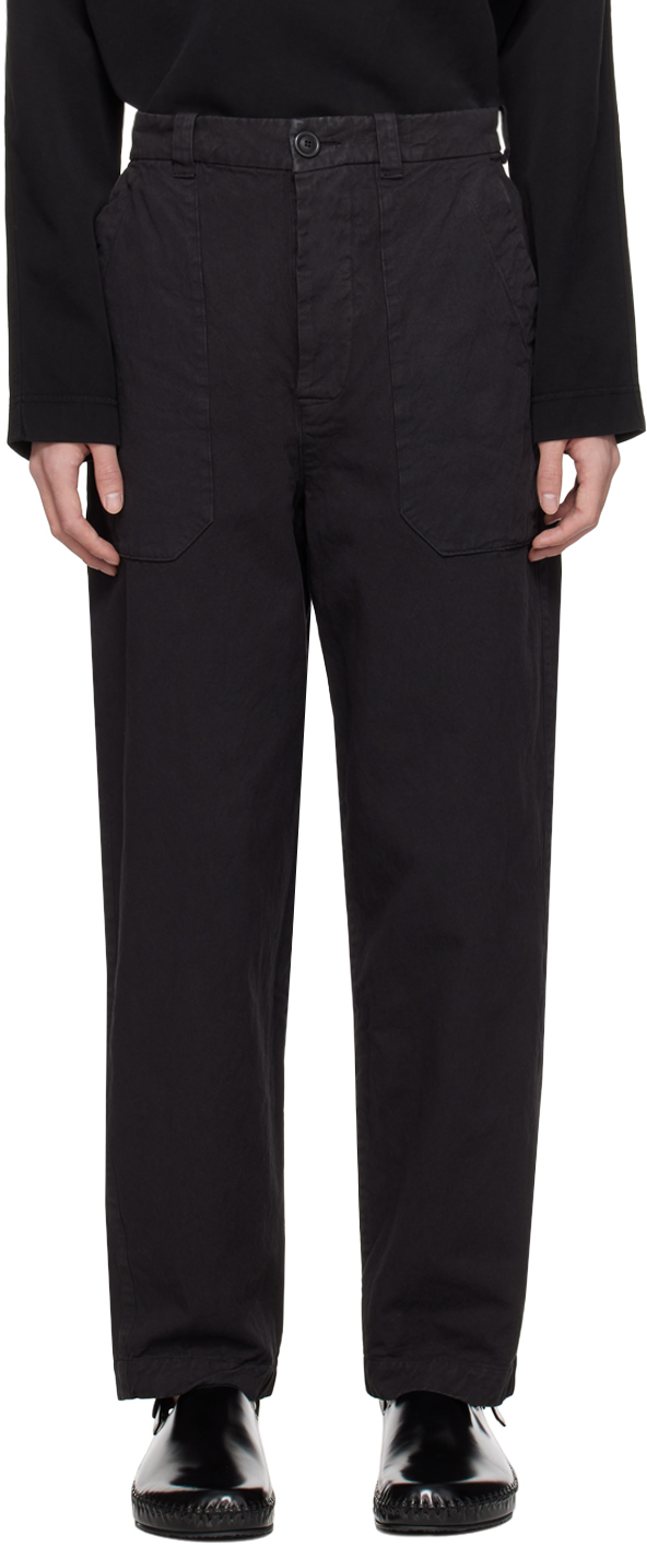 Casey Casey Black Patch Pocket Cargo Trousers
