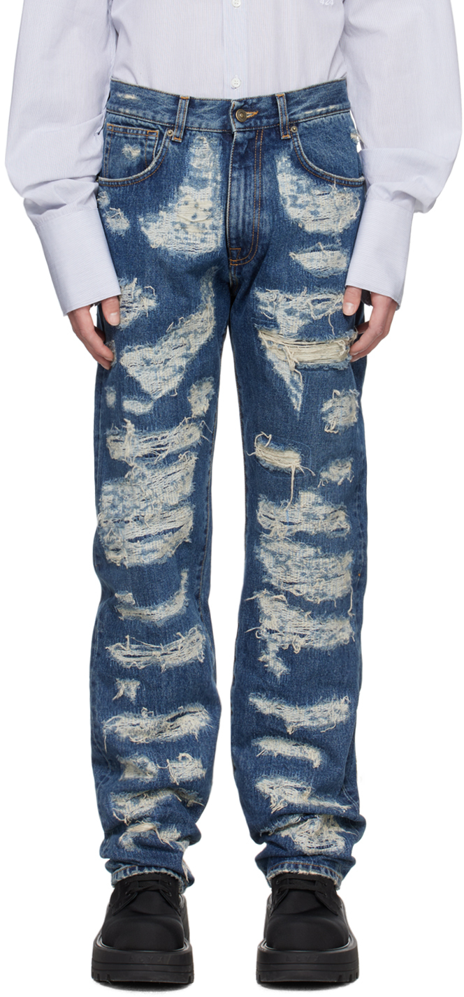 Blue Distressed Jeans