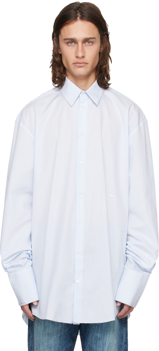 White & Blue Pinstripe Shirt