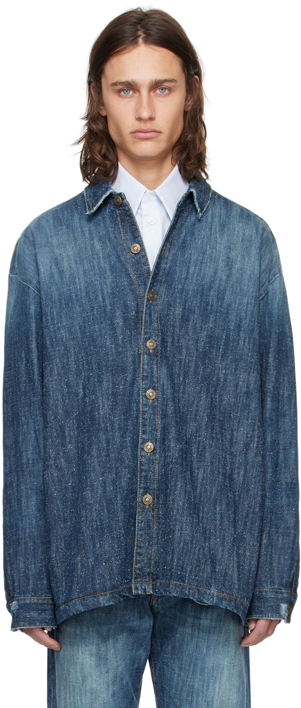 Blue Faded Denim Shirt