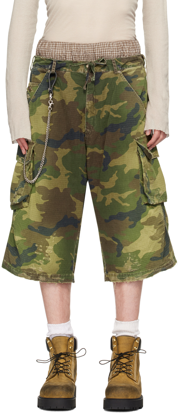 424: Green Camouflage Shorts | SSENSE