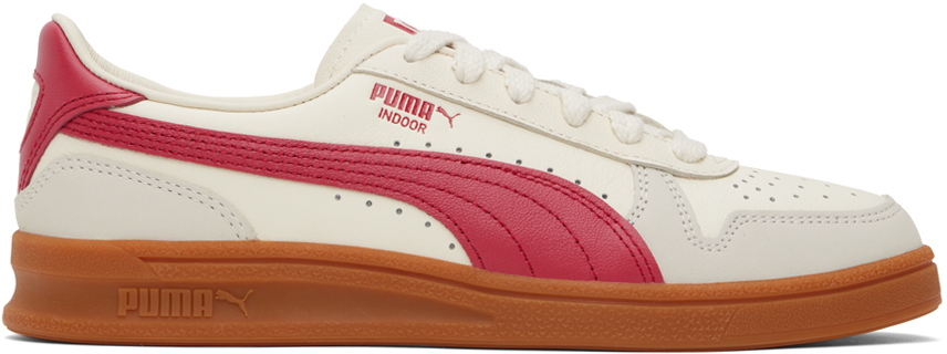 Shop Puma Off-white & Red Indoor Og Sneakers In Frosted Ivory-club R