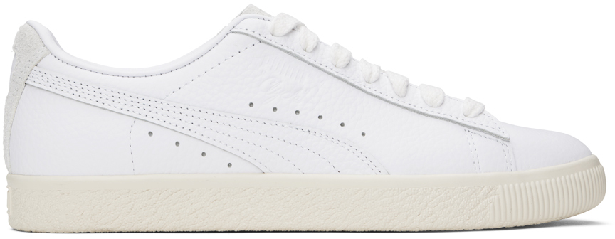 Puma White Clyde Premium Sneakers In  White-frosted I
