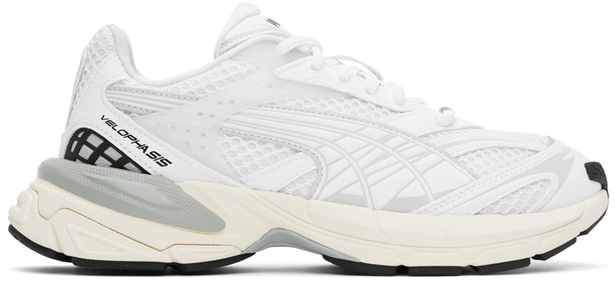 Shop Puma White Velophasis Sneakers In  White-cool Mid