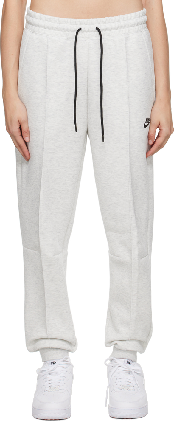 Nike Gray Double-faced Lounge Pants In Light Grey/htr/black