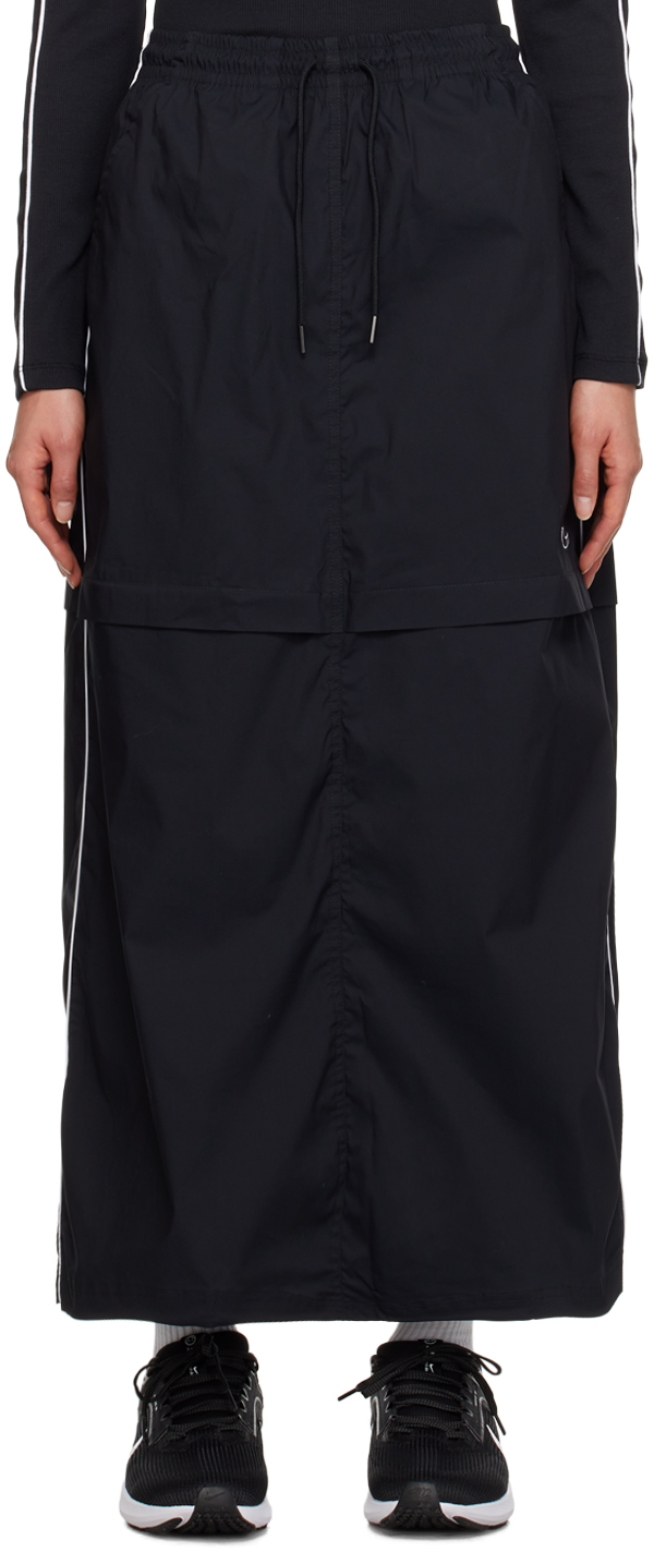 Shop Nike Black Piping Maxi Skirt In Black/white