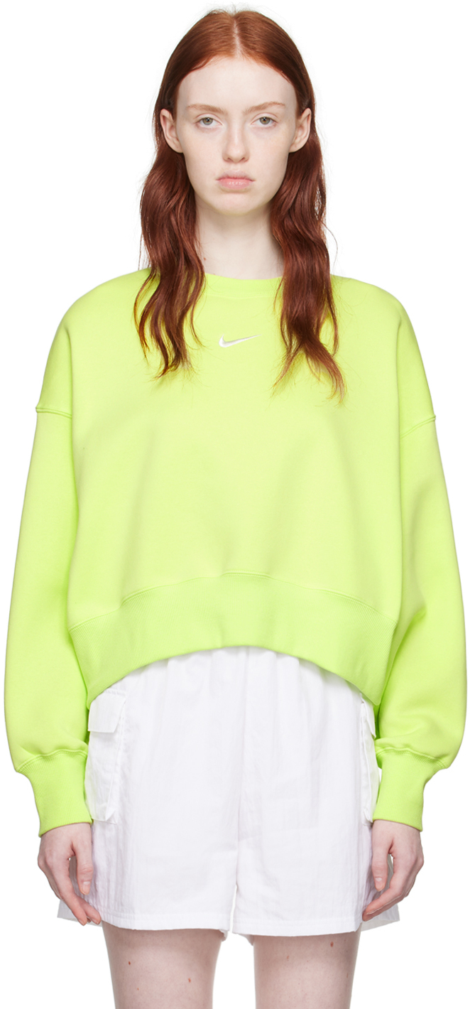 Nike Yellow Phoenix Sweatshirt In Lt Lemon Twist/sail