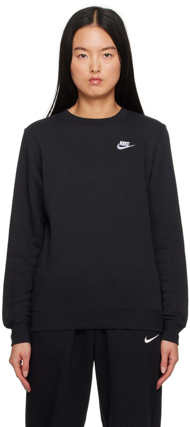 Nike Black Sportswear Club Sweatshirt In Black/white