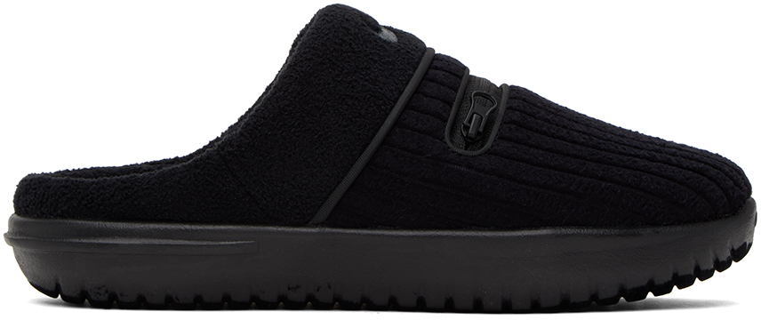 Nike Black Burrow Slippers In Black/anthracite