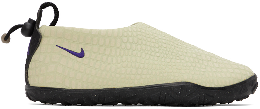 Shop Nike Green Acg Moc Premium Slippers In Olive Aura/field Pur