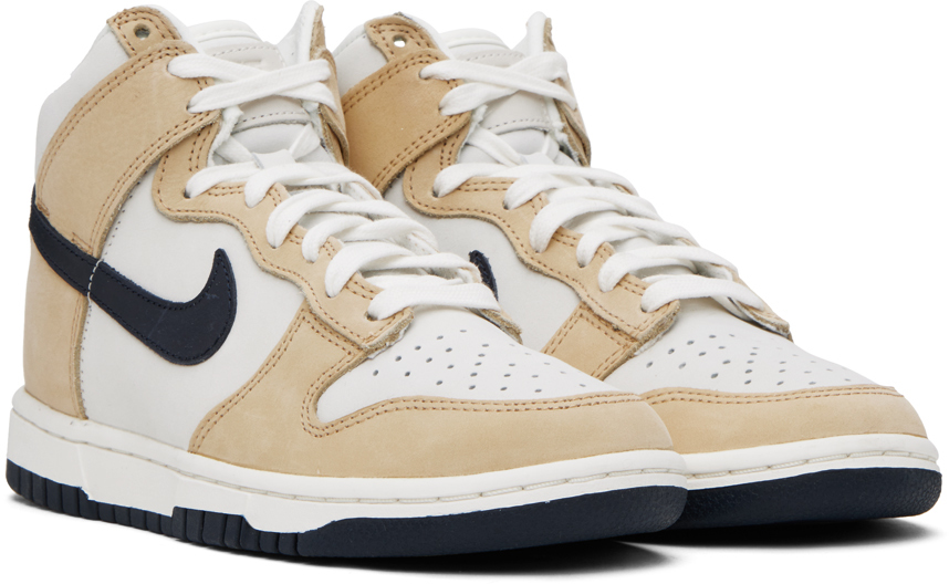 Nike Gray & Beige Dunk High Premium Sneakers In Sail/obsidian-sesame