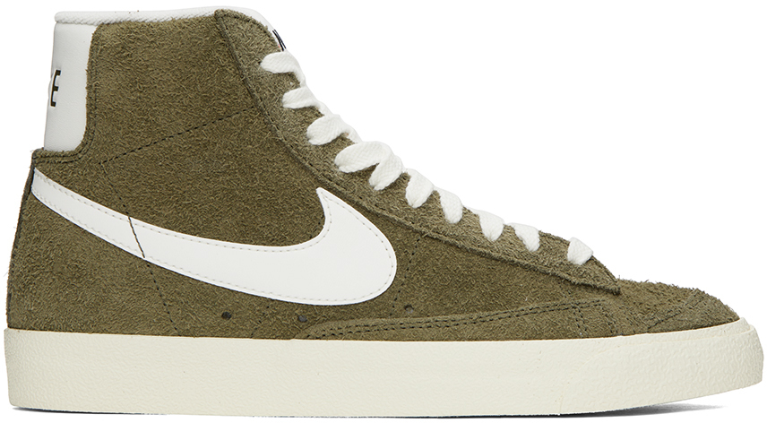 Shop Nike Khaki Blazer Mid '77 Vintage Sneakers In Medium Olive/sail