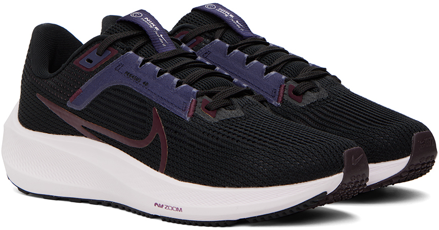 Nike Black & Pink Pegasus 40 Sneakers In Black/night Maroon