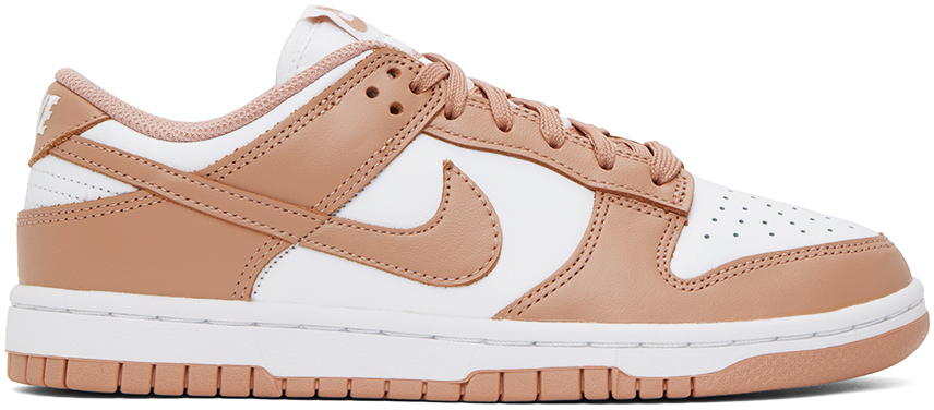 Nike White & Beige Dunk Low By You Sneakers In White/rose Whisper