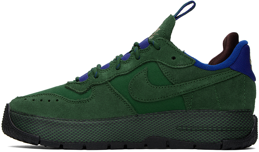 Nike Green & Blue Air Force 1 Wild Sneakers In Earthdeep Royal Blue