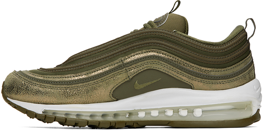 Nike Khaki Air Max 97 Sneakers In Medium Olive/white