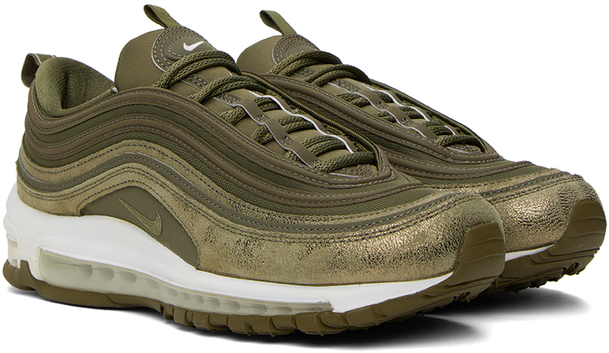 Nike Khaki Air Max 97 Sneakers In Medium Olive/white