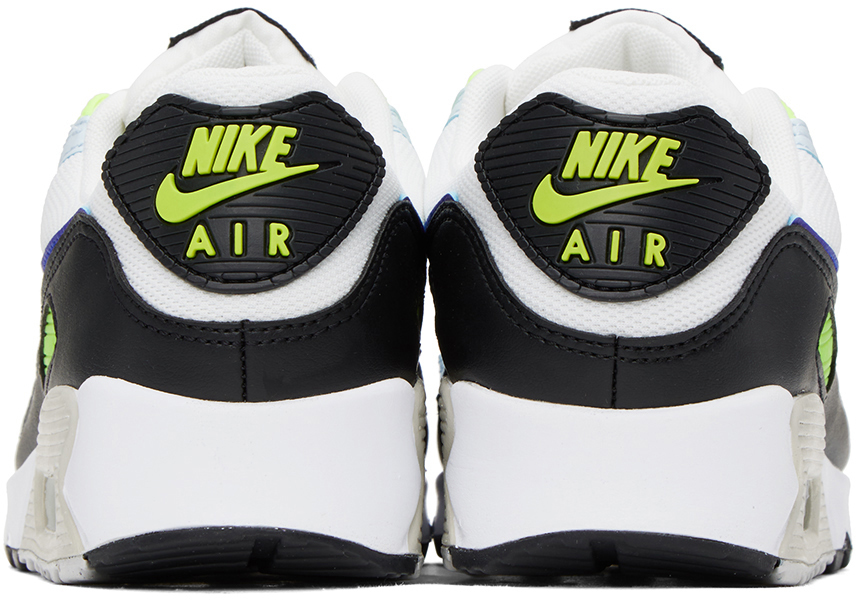 Nike White & Blue Air Max 90 Sneakers In Summit White/racer