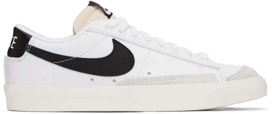 Shop Nike White Blazer Low '77 Sneakers In White/black-sail