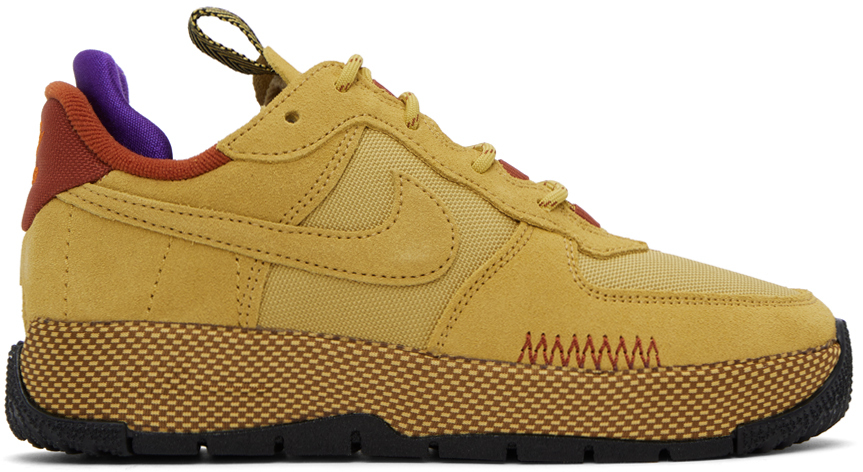 Nike Yellow Air Force 1 Wild Sneakers In Wheat Gold/orange