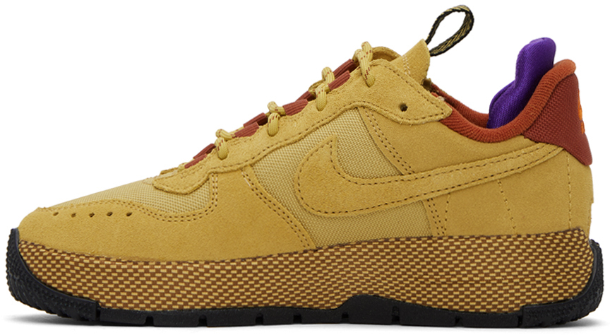 Nike Yellow Air Force 1 Wild Sneakers In Wheat Gold/orange