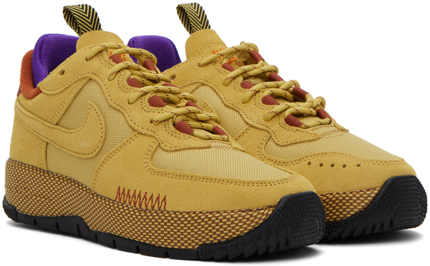 Nike Yellow Air Force 1 Wild Sneakers In Wheat Gold/orange