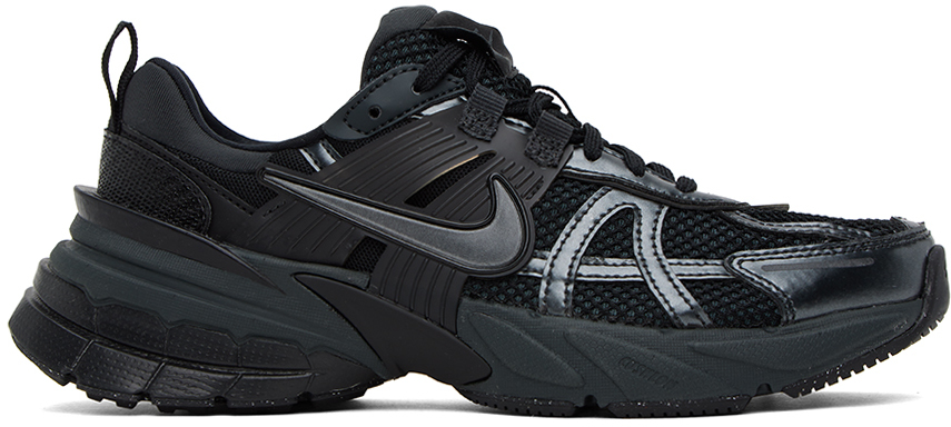 Shop Nike Black V2k Run Sneakers In Black/dk Smoke Grey