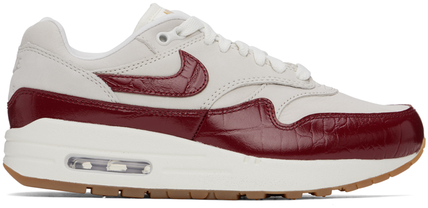 Shop Nike White & Red Air Max 1 Lx Sneakers In Sail/team Red-sail