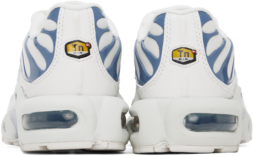 Nike White & Blue Air Max Plus Sneakers In Summit White/ashen