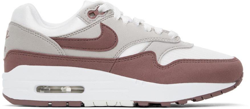 White & Brown Air Max 1 Sneakers