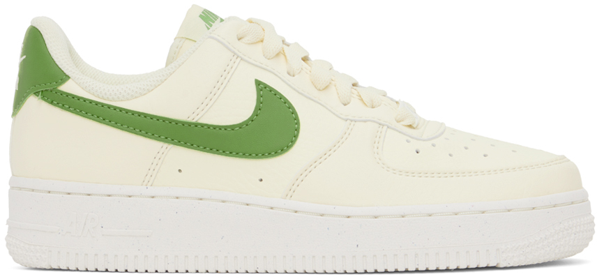 Shop Nike Off-white & Green Air Force 1 '07 Next Nature Sneakers In Coconut Milk/chlorop