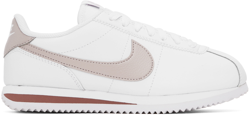 White & Pink Cortez Sneakers